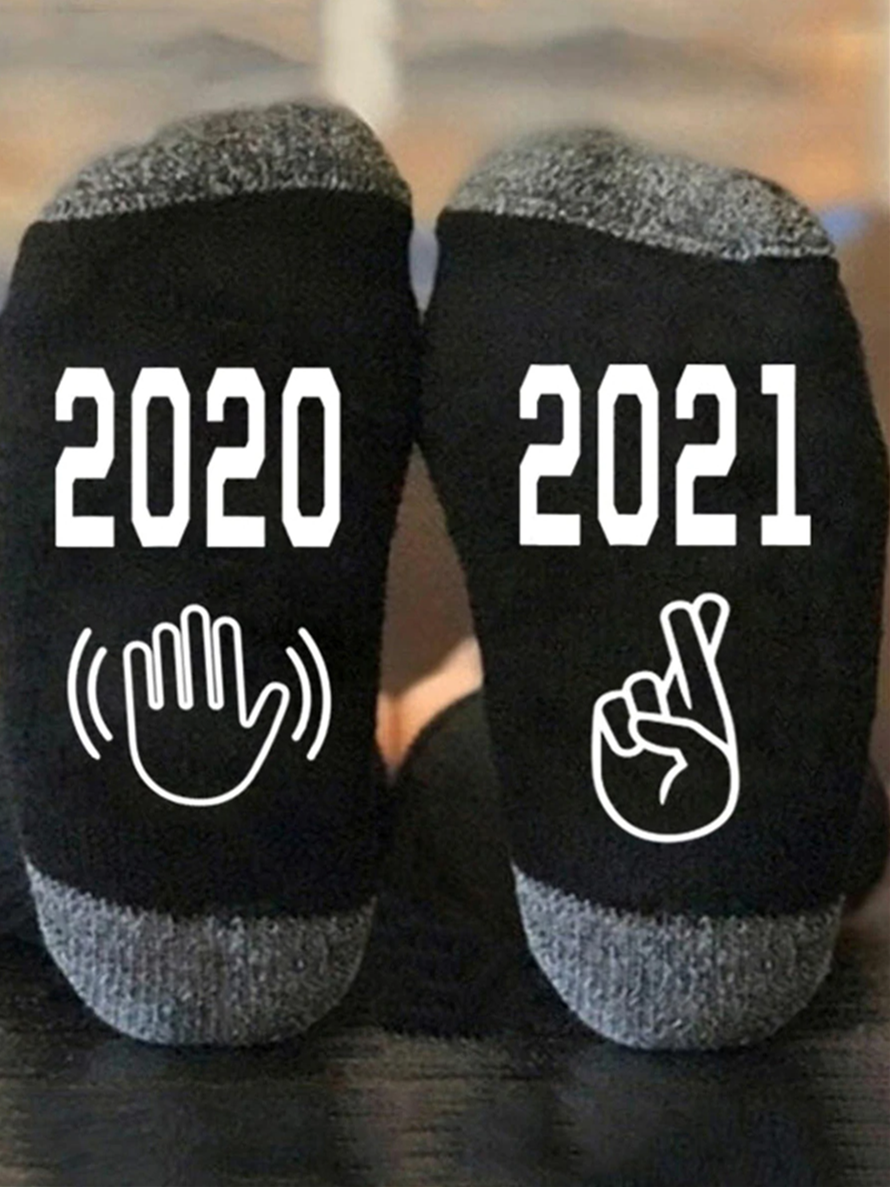Skarpety Żegnamy Rok 2020, Życząc Powodzenia 2021 Dla Obu Płci