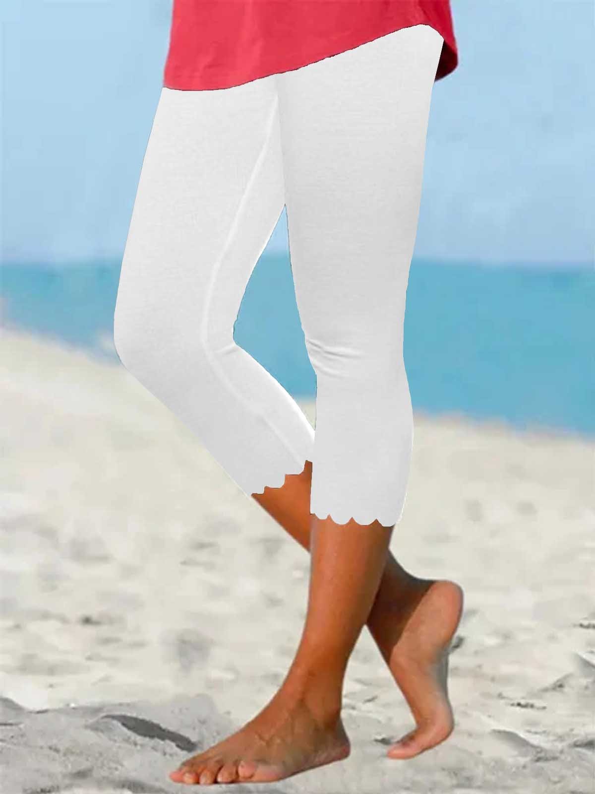 Na Plaży Na Co Dzień podstawowy Prosty Kolor wzorzyste elastyczny Talia wysoki elastyczny spalony kwiat Spodnie Plus Rozmiar
