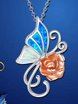 Motyl Róża Naszyjnik Sukienki Biżuteria