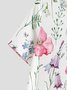 Damskie Botaniczny Kwiatowy Projekt Luźny Na Wakacje Sukienka
