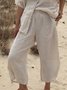 Lato Spodnie Z kieszenią Nieformalny Prosty Komfort Capri Spodnie