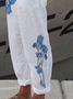 W Stylu Retro Sztuka Klasyczny Kwiatowy Poluzować Długi Damskie Spodnie