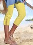 Prosty Kolor wzorzyste elastyczny Talia Koronkowa wysoki elastyczny Spodnie Capri Legginsy Plus Rozmiar
